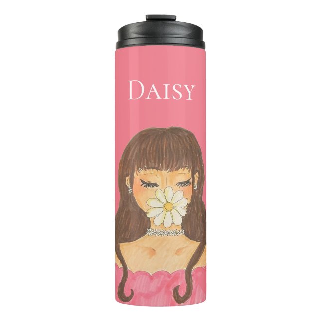 Daisy Girl Pink Dress Thermosbecher (Vorderseite)