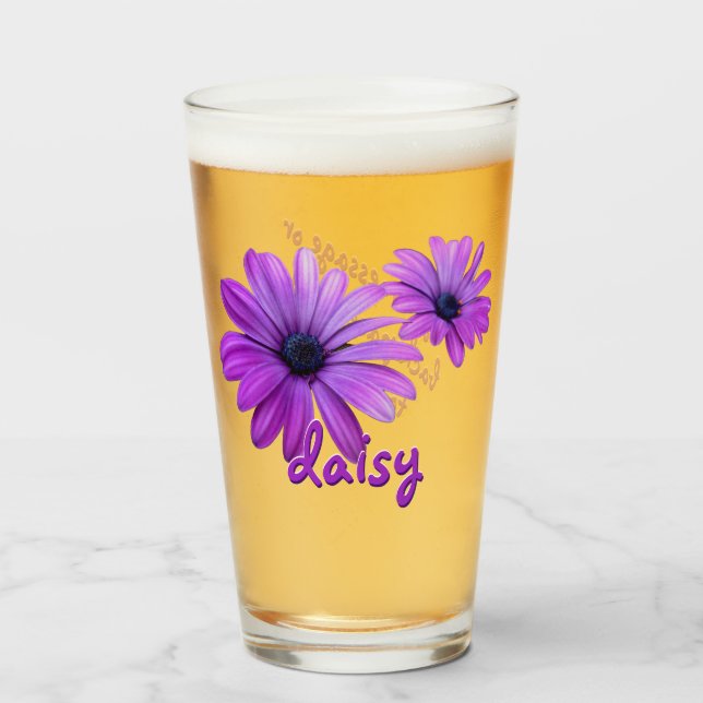 Daisy Glass Personalize Daisies Glasses & Decke Glas (Vorne (Gefüllt))