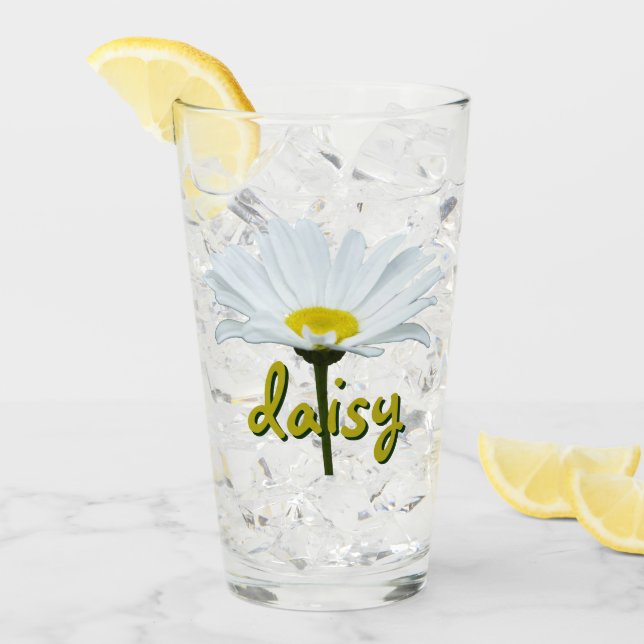 Daisy Glasses Personalisiert Daisies Glasses & Gif Glas (Vorderseite Ice)