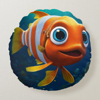 Daisy Goldfish Rundes Kissen
