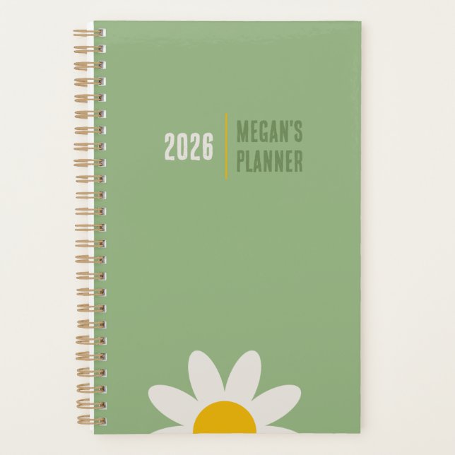 DAISY GREEN - 2026 Floral Planner Planer (Vorderseite)