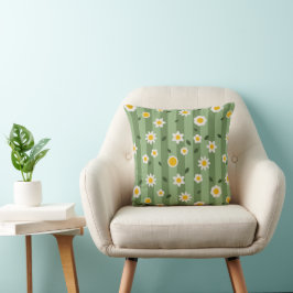 Daisy Green - Blume- und Streifen-Kissen Kissen