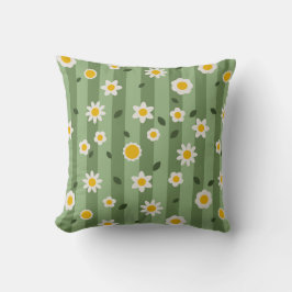 Daisy Green - Blume- und Streifen-Kissen Kissen