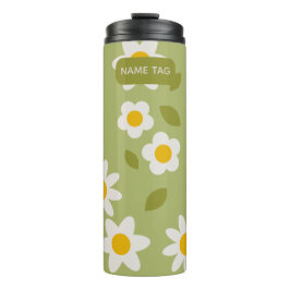 Daisy Green Floral Thermal Tumbler Thermosbecher