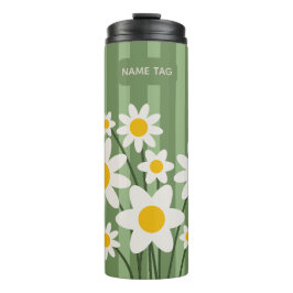 Daisy Green Floral Thermal Tumbler Thermosbecher