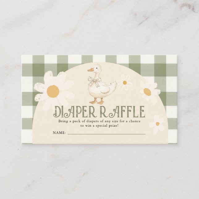 Daisy Green Gose Baby Duwer Windschutzscheibe Begleitkarte (Vorderseite)