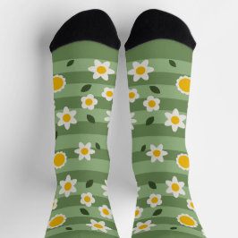 DAISY GREEN - Nachhaltige, sonnige Blumensocken Socken