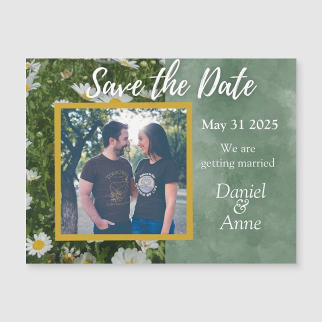 Daisy Green Save the Date Magnetkarte (Vorderseite)