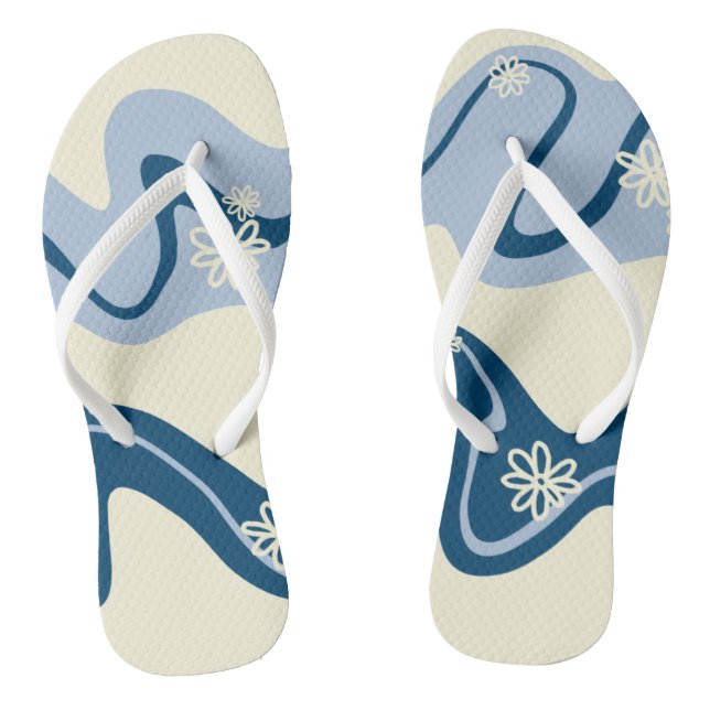 Daisy Groove - Dark Blue, Light Blue und Cream Flip Flops (Fußbett)