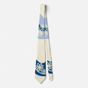 Daisy Groove - Dark Blue, Light Blue und Cream Krawatte