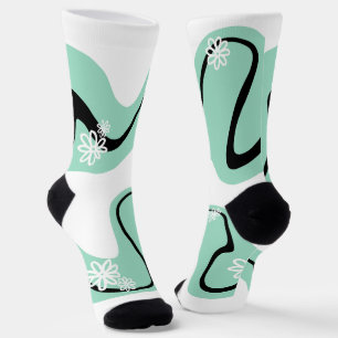 Daisy Groove in Mint Green, Black und White Socken