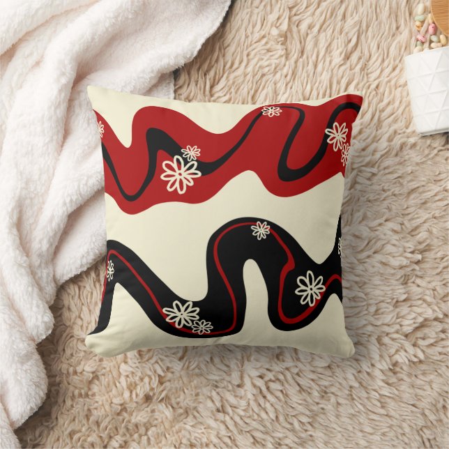 Daisy Groove - Red & Cream Kissen (Decke)