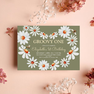 Daisy Groovy One 1. Geburtstag Einladung