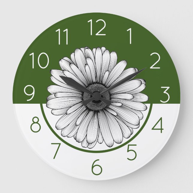 Daisy Große Wanduhr (Vorderseite)