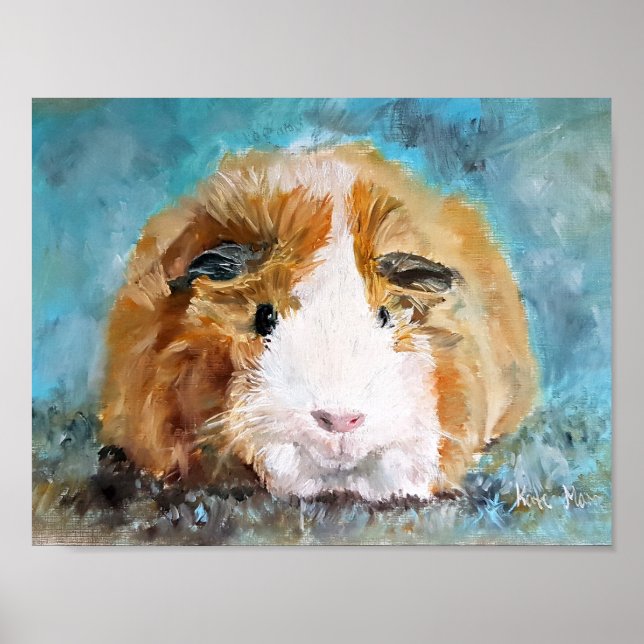 Daisy-Guinea-Schweineölmalerei Poster (Vorne)