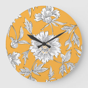 Daisy Heads: Summer Floral Line. Große Wanduhr