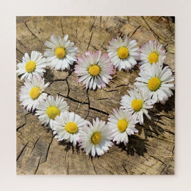 Daisy Heart Jigsaw Puzzle - Liebe - Anpassbar (Vertikal)