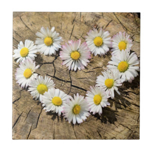 Daisy Heart - Liebe - Hinzufügen von Text / Name Fliese