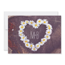 Daisy Heart Rustic Wood Country Wedites