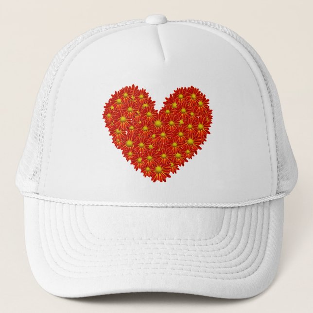 Daisy Heart Truckerkappe (Vorderseite)