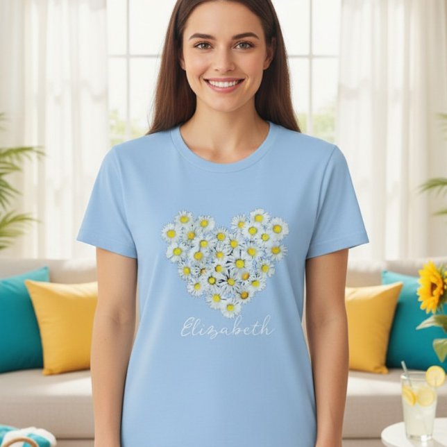 Daisy heart tshirt personalized (Von Creator hochgeladen)