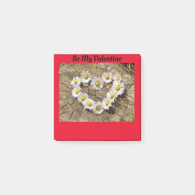 Daisy Heart Valentine Post-It Notes Post-it Klebezettel (Vorderseite)