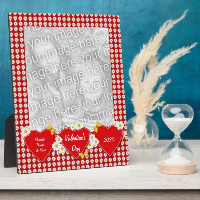 Daisy Hearts Valentine Foto Fotoplatte (Seite)