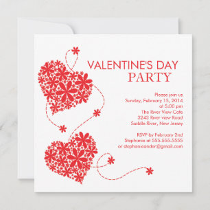 Daisy Hearts Valentines Day Party Einladungen