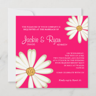 Daisy Hochzeit Einladung Blume Weiß Rosa