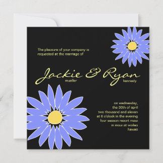 Daisy Hochzeit Einladung Periwinkle Schwarz