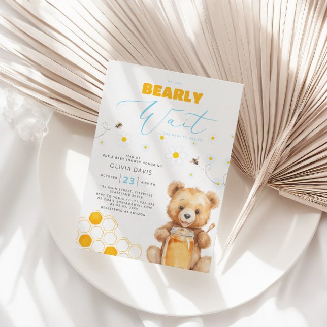 Daisy, Honey & Baby Bear Baby Dusche Einladung (Von Creator hochgeladen)