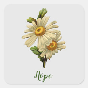 Daisy Hope Inspirational Quadratischer Aufkleber