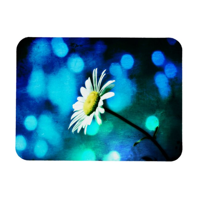 Daisy in blau und grün magnet (Horizontal)