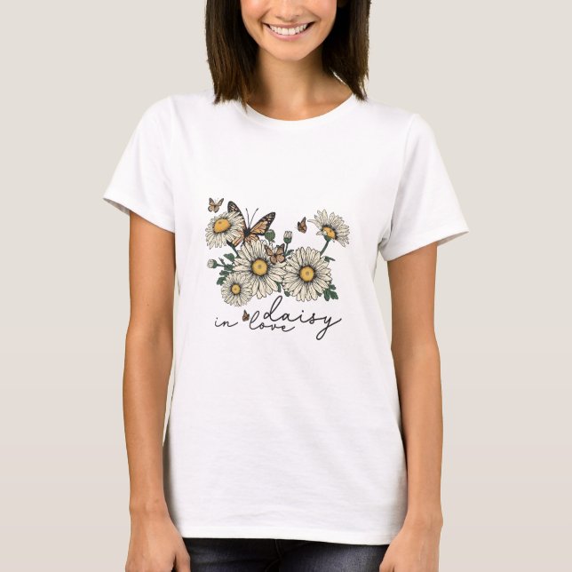 Daisy in Liebe Wildblume T-Shirt (Vorderseite)