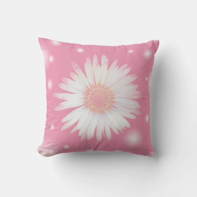 Daisy in sanft rosa Farbe Kissen (Vorderseite)