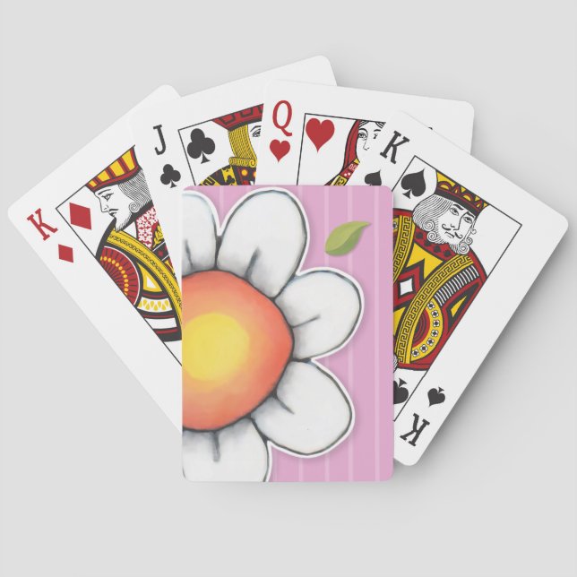 Daisy Joy Pink Streifen Bicycle® Playing Cards Spielkarten (Rückseite)