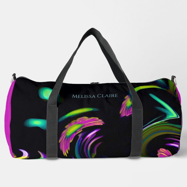 Daisy Jungle (Large Hot Pink) Duffle Bag (Vorderseite)