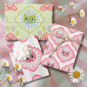 Daisy Kitty Face Purr-fect Geburtstagsparty Geschenkpapier Set