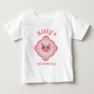 Daisy Kitty Katze Gesicht 1. Geburtstag Baby T-shirt