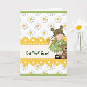 Daisy Kleinkind und Teddy Get Well Card Karte