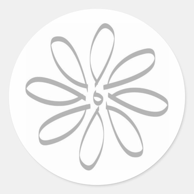 Daisy Kontur Runder Aufkleber (Vorderseite)