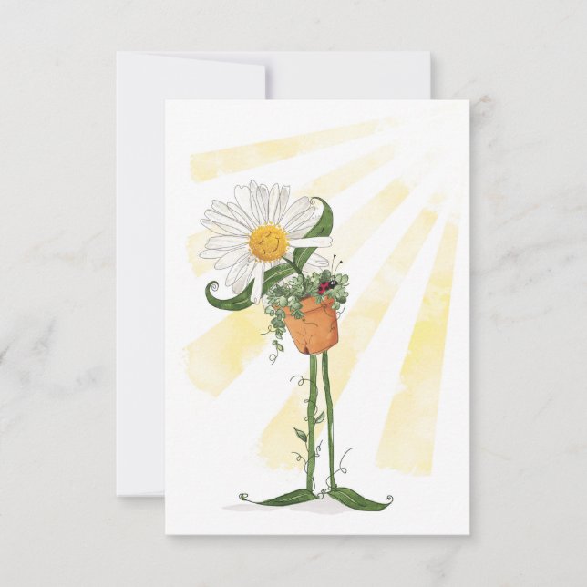 Daisy lächelt bei der Sommersonne Karte (Vorderseite)