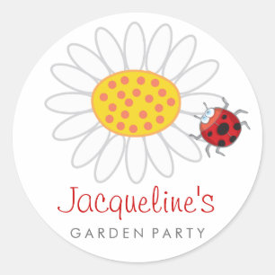 Daisy & Ladybug - Gastgeschenke mit Beschriftung Runder Aufkleber