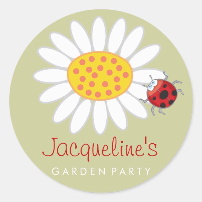 Daisy & Ladybug Kid's Garden Gastgeschenke Sticker (Vorderseite)