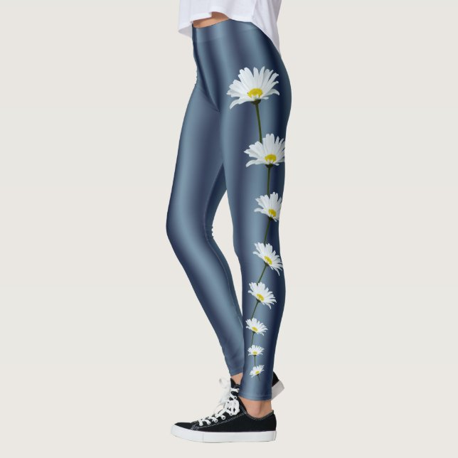 Daisy Leggings White Daisy Stretchy Pants (Links)
