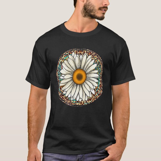 Daisy Leopard Blume Western Southern Hippy Boho G T-Shirt (Vorderseite)