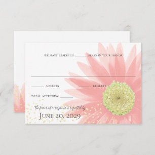 Daisy Liebe Pink Garden Wedding Response Einladung