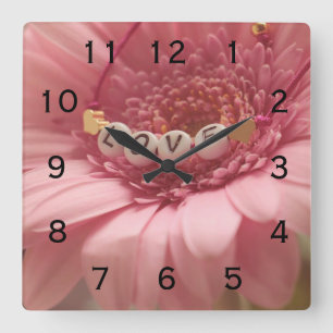 Daisy Liebe Quadratische Wanduhr