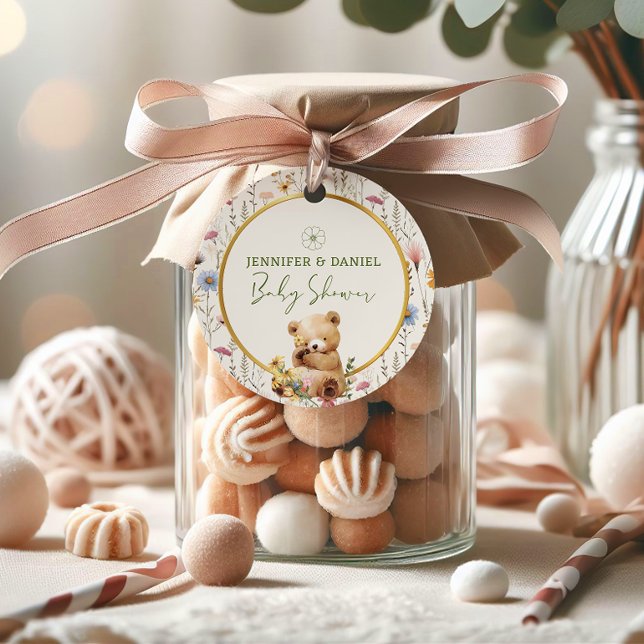 Daisy Light Beige Charming Teddy Bear Baby Dusche Geschenkanhänger (Von Creator hochgeladen)