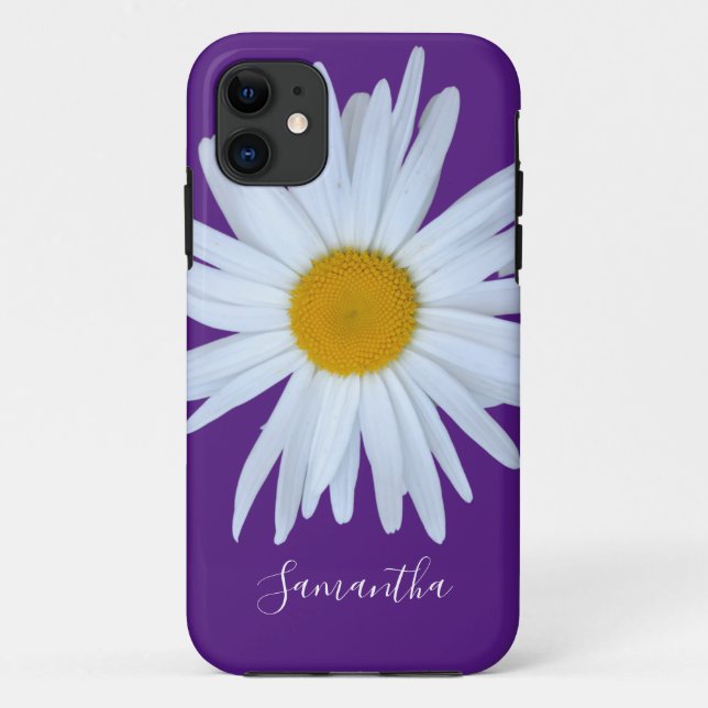 Daisy Lila White Script Case-Mate iPhone Case (Rückseite)